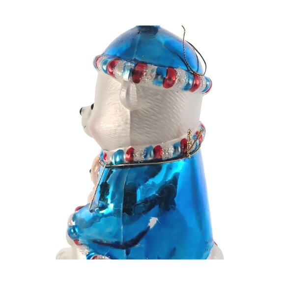 1998 Blown Glass Cubby Bears Ornament 6" Santas Best handcrafted Christmas decor - Picture 4 of 8